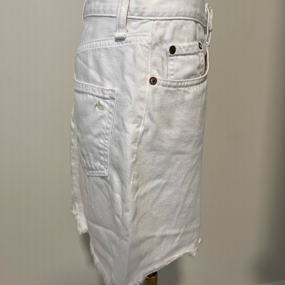 Rag & Bone White Frayed Denim Skirt - Picture 2 of 3